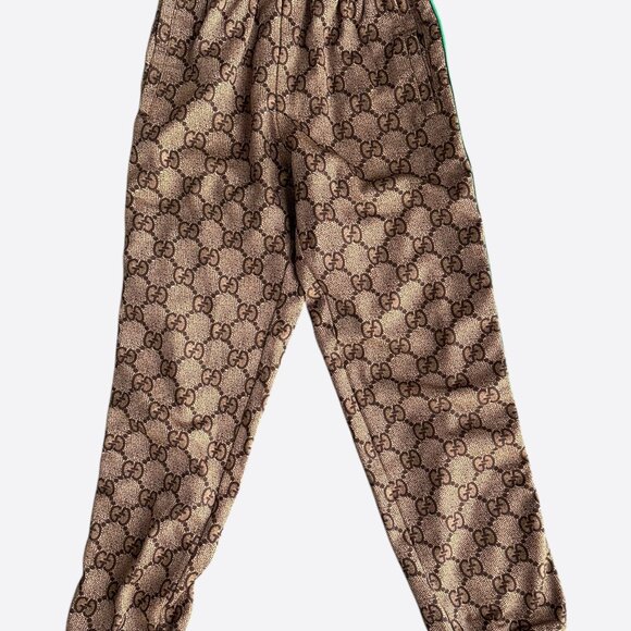 Gucci Tan Monogram Striped Track Pants - Picture 1 of 7